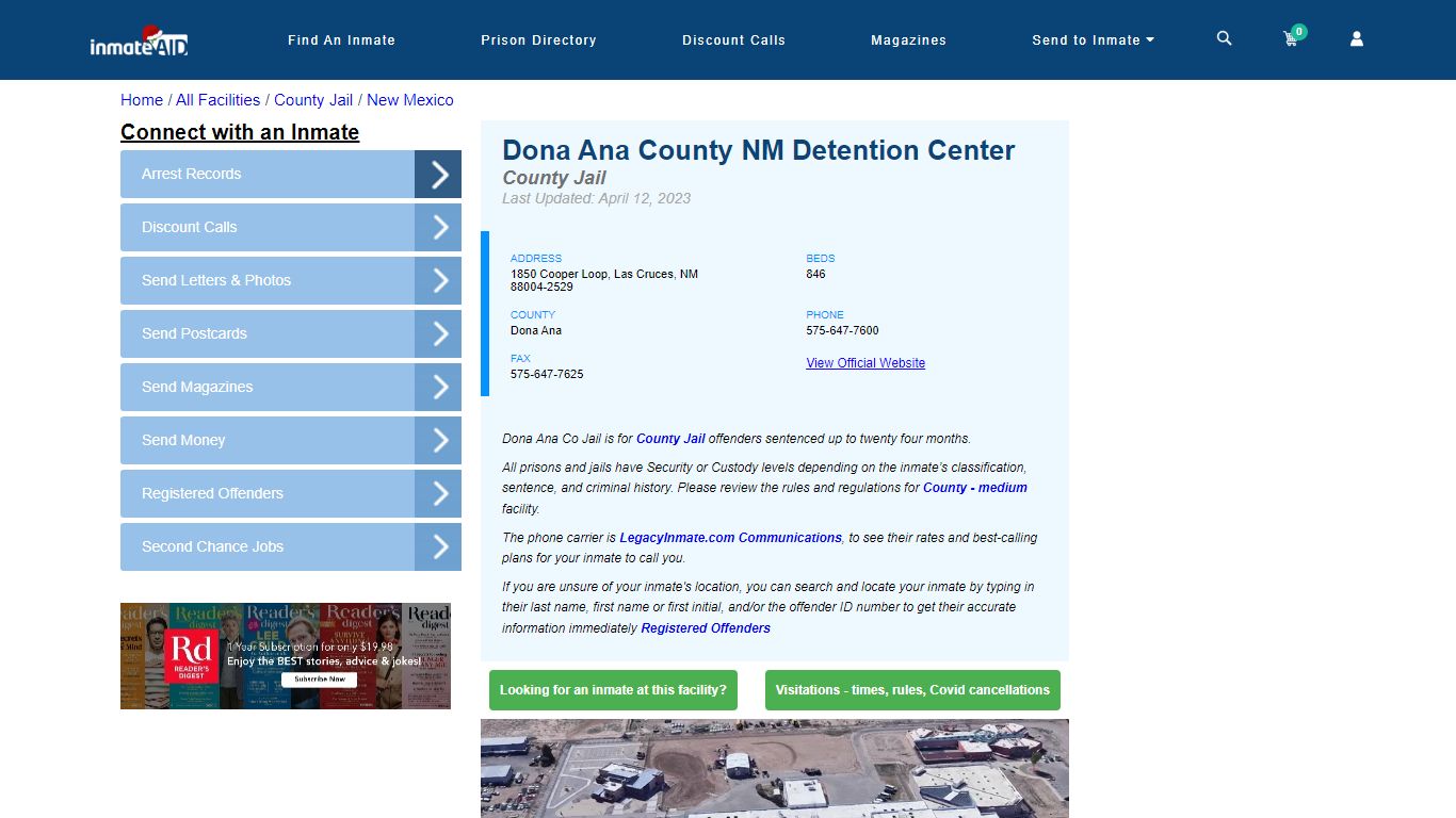 Dona Ana County NM Detention Center - Inmate Locator - Las Cruces, NM